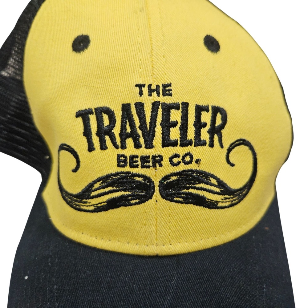 Traveler Beer‎ Co. Adjustable Black & Yellow Mesh Trucker Hat